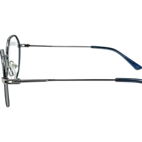 Aspire Great Unisex Eyeglass Frame Blue Transparent Silver - Picture 4 of 5